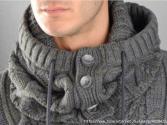 How to knit a scarf collar with knitting needles How to wear a men's scarf collar